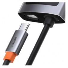 Концентратор Baseus USB-C 4-in-1 3xUSB 3.0 + RJ45 1000Mbps gray (WKWG070113) - Фото