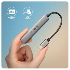Концентратор AXAGON USB-C to 1xUSB-A 5Gbps + 2xUSB-A 480Mbps + 1xUSB-C 480Mbps 0.12m aluminum (HUE-STC) - Фото