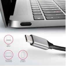 Концентратор AXAGON USB-C 6-in-1 to 4xUSB-A 5Gbps + 1xUSB-C PD100W + HDMI 4K30Hz 0.2m aluminum (HMC-6H4A) - Фото