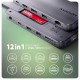 Концентратор AXAGON USB-C 12-in-1 HDMI + DisplayPort + RJ45 1000Mbps + PD100W aluminum gray (HMC-12GM2)