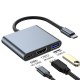 Концентратор Dynamode USB-C 3-in-1 1xHDMI 4K + 1xUSB 3.0 + 1xUSB-C PD 87W (Multiport USB-C 3-in-1 dark grey)