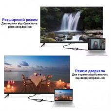 Концентратор Dynamode USB-C 3-in-1 1xHDMI 4K + 1xUSB 3.0 + 1xUSB-C PD 87W (Multiport USB-C 3-in-1 dark grey) - Фото