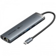Концентратор VENTION USB-C 9-in-1 HDMI 60Hz + 2xUSB 3.0 + RJ45 + SD/TF + 3.5mm + PD 100W (TGVHB) - Фото