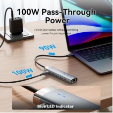 Концентратор VENTION USB-C 6-in-1 HDMI + 2xUSB 3.0 + RJ45 + PD 100W (TGNHB) - Фото