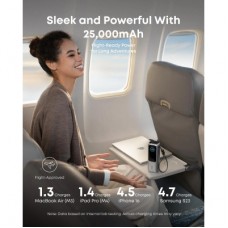 Батарея універсальна Anker 25000 mAh, 165W, PD/3/0, QC/3/0, Built-In Double USB-C Cables, silver (A1695H41) - Фото