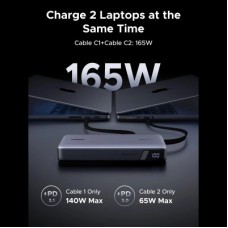 Батарея універсальна Ugreen 25000 mAh 165W DualCable (PB552 55995B) - Фото