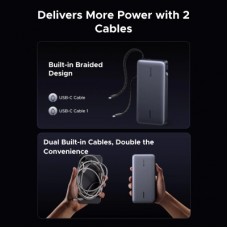 Батарея універсальна Ugreen 25000 mAh 165W DualCable (PB552 55995B) - Фото