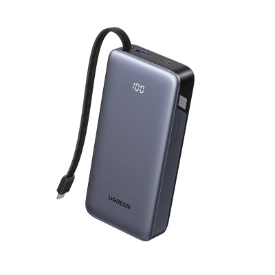 Батарея універсальна Ugreen 20000 mAh 45 W with Built-in Cable (PB536 55988B)