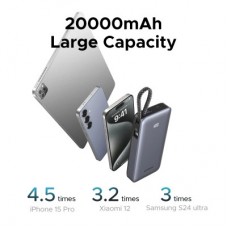 Батарея універсальна Ugreen 20000 mAh 45 W with Built-in Cable (PB536 55988B) - Фото