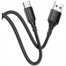 Дата кабель USB 2.0 AM to USB-C 1.0m 2.4 A black BOROFONE (6931474745835) - Фото