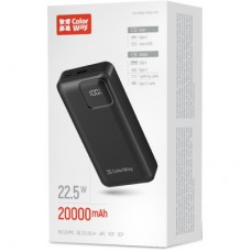 Батарея универсальная ColorWay 20 000 mAh Optimal Power PD/22.5W, QC/3.0, Black (CW-PB200LPB5BK-PDD) - Фото