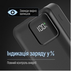 Батарея универсальная ColorWay 20 000 mAh Optimal Power PD/22.5W, QC/3.0, Black (CW-PB200LPB5BK-PDD) - Фото