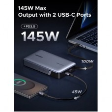 Батарея универсальная Ugreen 20000mAh 145W with Built-in Cable (PB551 55992B) - Фото