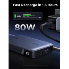 Батарея универсальная Ugreen 20000mAh 145W with Built-in Cable (PB551 55992B) - Фото