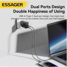 Зарядний пристрій 1xUSB-C + 1xUSB 33 W Essager (ECTAC-PCB01-P) - Фото