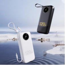 Батарея универсальная Dudao K13Pro 20000mAh 22,5W PD, QC, with built-in USB-C/Lightning cables (6977196680276) - Фото