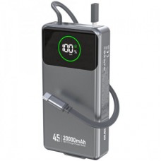 Батарея универсальная Dudao K31Pro 20000mAh 45W PD, QC, with built-in USB-C/Lightning cables (6977196682010)