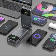 Батарея универсальная Dudao K31Pro 20000mAh 45W PD, QC, with built-in USB-C/Lightning cables (6977196682010) - Фото