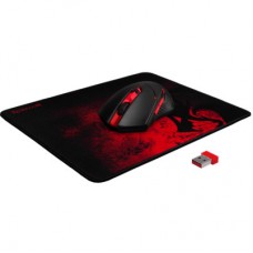 Мышка Defender M601WL-BA Wireless + mouse pad Black/Red (78227) - Фото