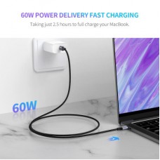 Дата кабель USB-C to USB-C 0.5m 3A 60W US261 black/gray Ugreen (50149) - Фото