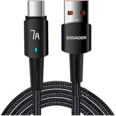 Дата кабель USB 2.0 AM to USB-C 0.5m 7A 100W black Essager (EXC7A-CGB01-P) - Фото