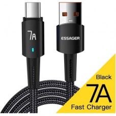 Дата кабель USB 2.0 AM to USB-C 0.5m 7A 100W black Essager (EXC7A-CGB01-P) - Фото