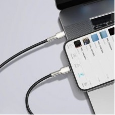 Дата кабель USB-C to Lightning 0.25m 20W Cafule Series Meta black Baseus (CATLJK-01) - Фото