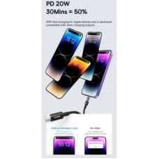 Дата кабель USB-C to Lightning 1.0m 20 W Gem Fast-Charging blue Baseus (P10373001311-00) - Фото