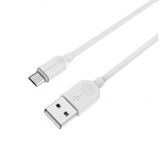 Дата кабель USB 2.0 AM to Micro 5P 1.0m 2.4A BX14 white BOROFONE (6957531089988) - Фото