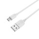 Дата кабель USB 2.0 AM to Micro 5P 1.0m 2.4A BX14 white BOROFONE (6957531089988)