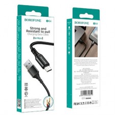 Дата кабель USB 2.0 AM to Micro 5P 1.0m 2.4A BX54 black BOROFONE (6931474745811) - Фото