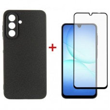 Чохол для мобільного телефона Dengos Carbon Kit for Samsung Galaxy A17 case + glass Black (DG-KM-160) - Фото