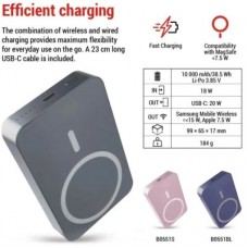 Батарея універсальна EMOS 10000 mAh WI1046, 20W, Wireless, grey (B0551GY) - Фото