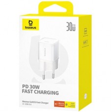 Зарядний пристрій Baseus 1xUSB-C 30 W GaN5S white (P10162504213-00) - Фото