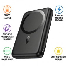 Батарея універсальна HOCO 10000 mAh Grace PD/20W Magnetic Black (J141 / 714984)
