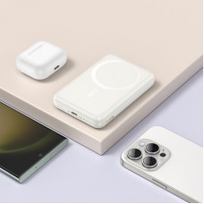 Батарея універсальна HOCO 10000 mAh Grace PD/20W Magnetic White (J141 / 714985) - Фото