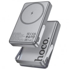 Батарея універсальна HOCO 10000 mAh Sunlight PD/20W Magnetic with stand Metal Grey (Q36A / 714987) - Фото