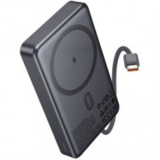 Батарея універсальна HOCO 10000 mAh Origen Dual PD/20W Magnetic with cable Type-C Metal Gray (Q44/714983) - Фото