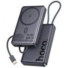 Батарея універсальна HOCO 10000 mAh Origen Dual PD/20W Magnetic with cable Type-C Metal Gray (Q44/714983) - Фото