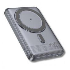 Батарея універсальна HOCO 5000 mAh Title PD/20W Magnetic with stand + mini wallet Grey (Q46 / 714988) - Фото