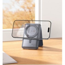 Батарея універсальна HOCO 5000 mAh Title PD/20W Magnetic with stand + mini wallet Grey (Q46 / 714988) - Фото