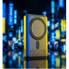 Батарея універсальна HOCO 5000 mAh Title PD/20W Magnetic with stand + mini wallet Grey (Q46 / 714988) - Фото