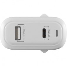 Зарядний пристрій Globex GaN 1xUSB + 1xUSB-C 65 W FastPower white (GaN65WAC) - Фото