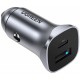 Зарядний пристрій Ugreen 1xUSB-C + 1xUSB 30 W car adapter CD130 black (40858)