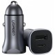 Зарядний пристрій Ugreen 1xUSB-C + 1xUSB 30 W car adapter CD130 black (40858)