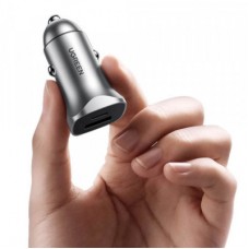 Зарядний пристрій Ugreen 1xUSB-C + 1xUSB 30 W car adapter CD130 black (40858) - Фото