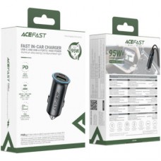 Зарядний пристрій Acefast 1xUSB-C + 1xUSB 95 W car adapter B16 black (6974316284970) - Фото