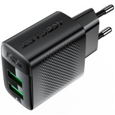Зарядний пристрій Acefast 2xUSB 12 W A86 black (6974316283270) - Фото
