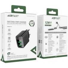 Зарядний пристрій Acefast 2xUSB 12 W A86 black (6974316283270) - Фото