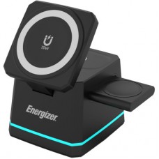Зарядний пристрій Energizer 15W 3-in-1 magnetic wireless black (WCP307) - Фото